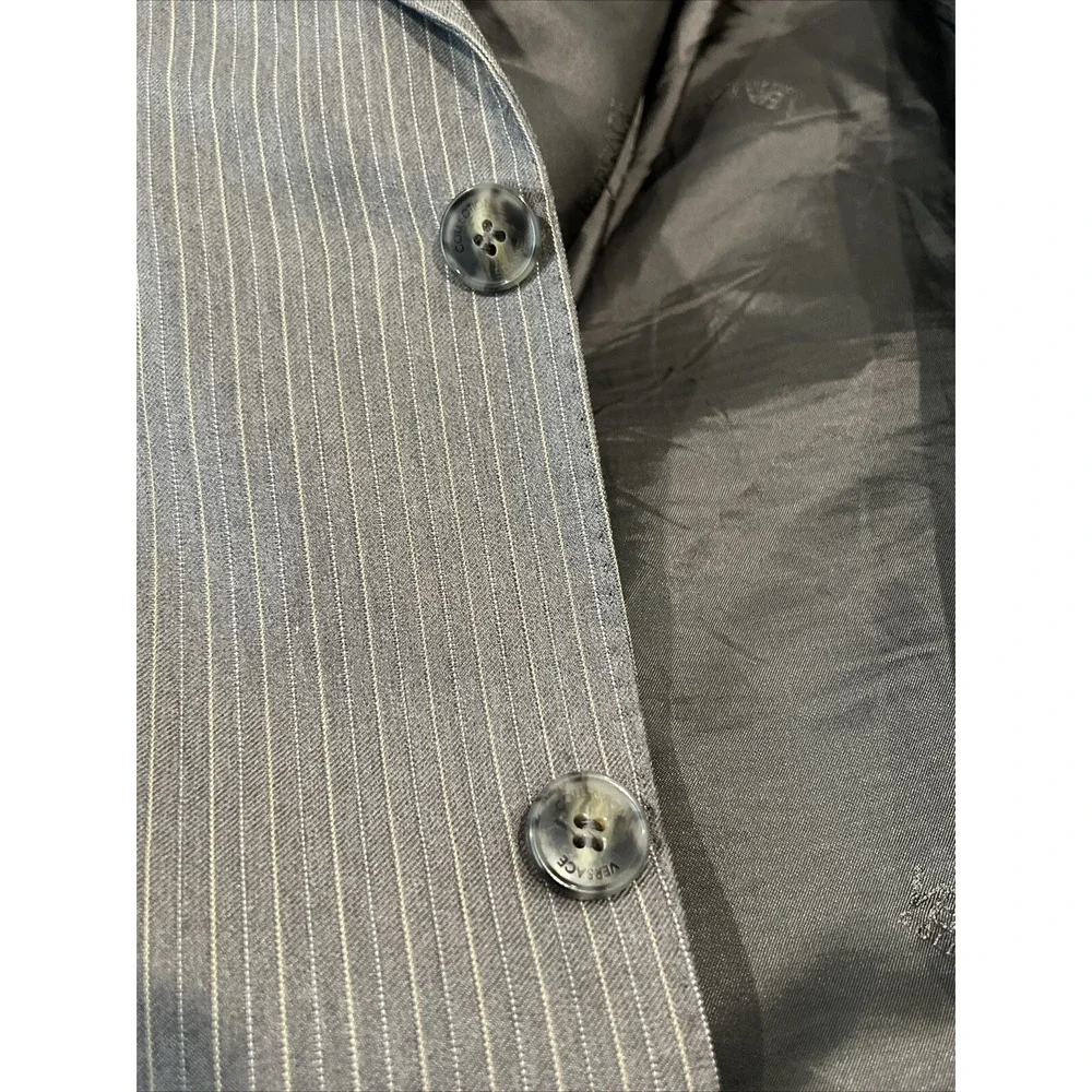 Versace Collection Blazer Sport Color Gray Pinstriped Wool Sz 46 (56 Eu) Italy